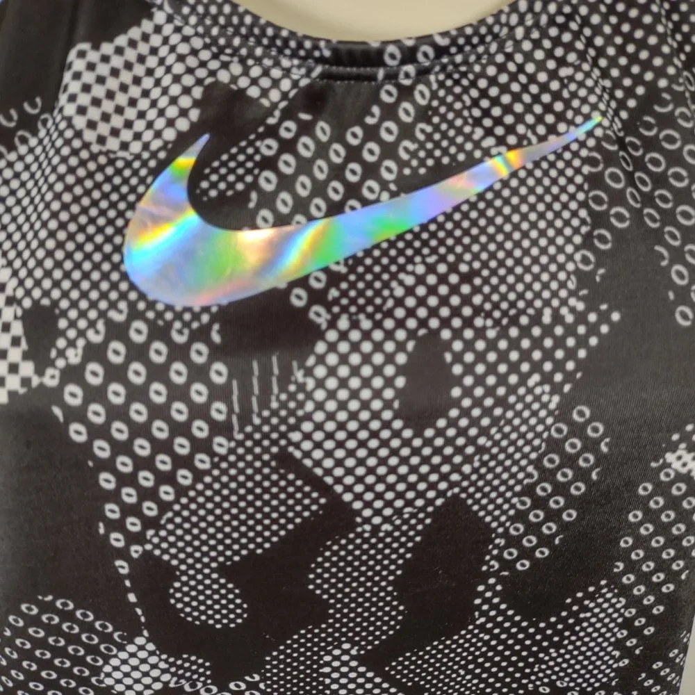 Nike Workout Tank Top Black & White Camo Girls Size XL